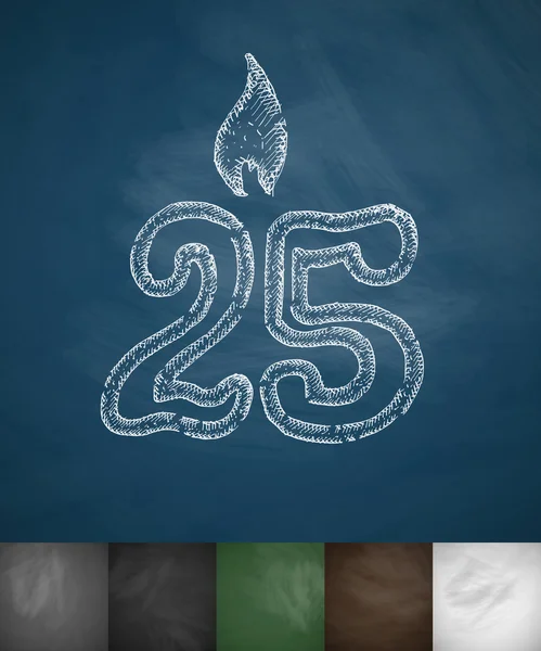 Candle twenty five icon — Stock Vector