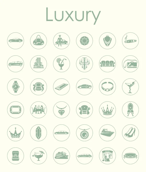 Conjunto de iconos simples de lujo — Vector de stock