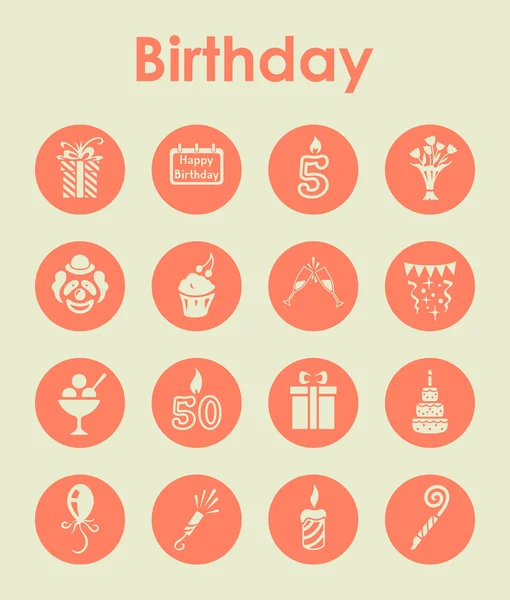 Conjunto de iconos simples de cumpleaños — Archivo Imágenes Vectoriales