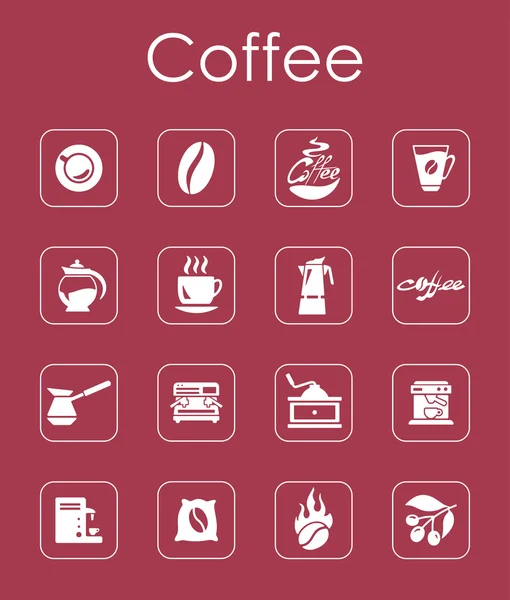 Set van de eenvoudige pictogrammen koffie — Stockvector