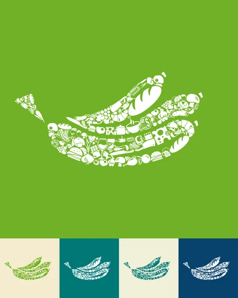 Icône en forme de banane — Image vectorielle
