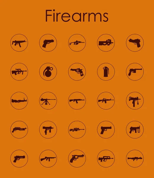 Conjunto de armas de fuego iconos simples — Vector de stock