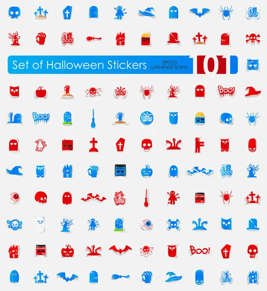 Jeu de stickers Halloween — Image vectorielle