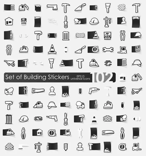 Set gebouw stickers — Stockvector