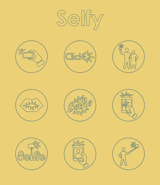 Set of selfie simple icons — Stock Vector