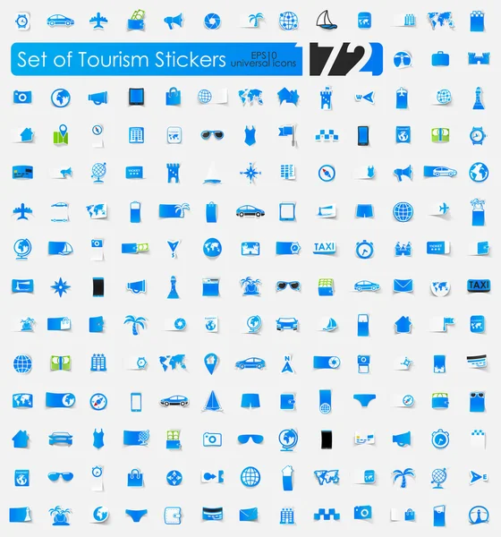 Jeu de stickers tourisme — Image vectorielle