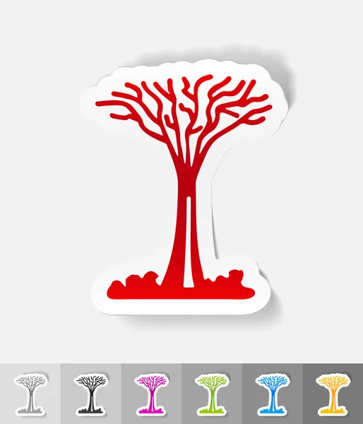 Pegatina de papel árbol de Singapur — Vector de stock