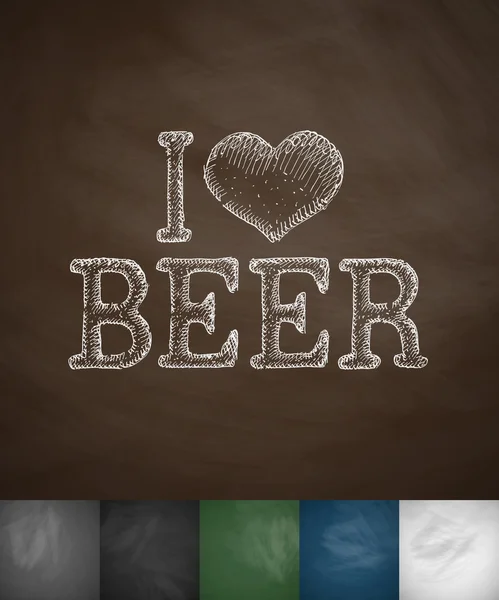 Jag älskar öl ikonen — Stock vektor