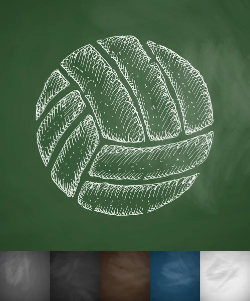 Ball icon on chalkboard — Stock Vector