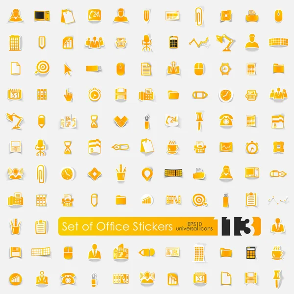 Office çıkartmaları kümesi — Stok Vektör