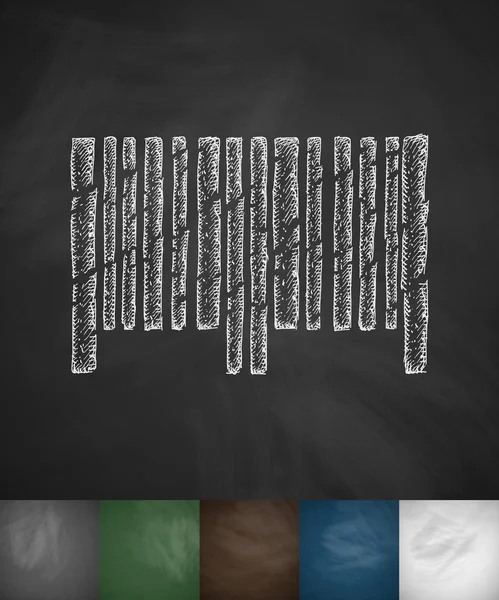 Icono de código de barras en pizarra — Archivo Imágenes Vectoriales