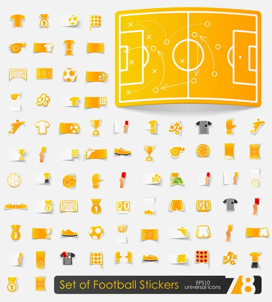 Jeu d'autocollants de football — Image vectorielle