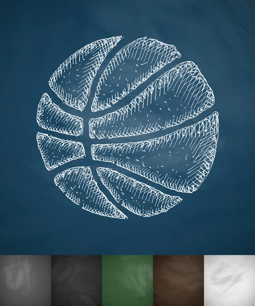 Icono de baloncesto en pizarra — Vector de stock