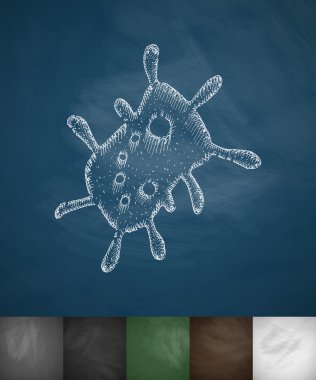 Elle çizilmiş bakteri simgesi