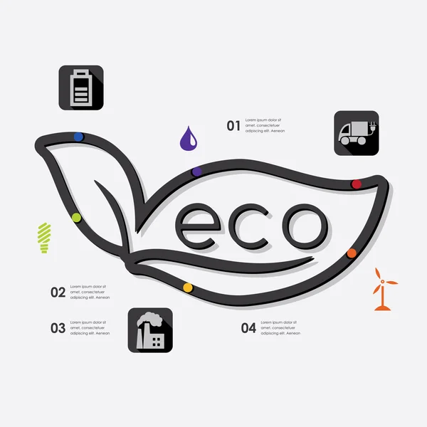 Illustrazione infografica di ecologia — Vettoriale Stock