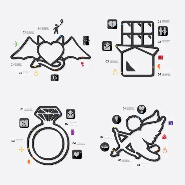 Infográfico do Dia dos Namorados — Vetor de Stock