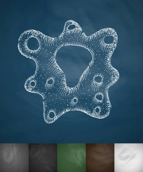 Icône de bactérie dessinée à la main — Image vectorielle