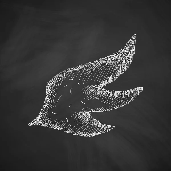 Vleugel pictogram schets — Stockvector
