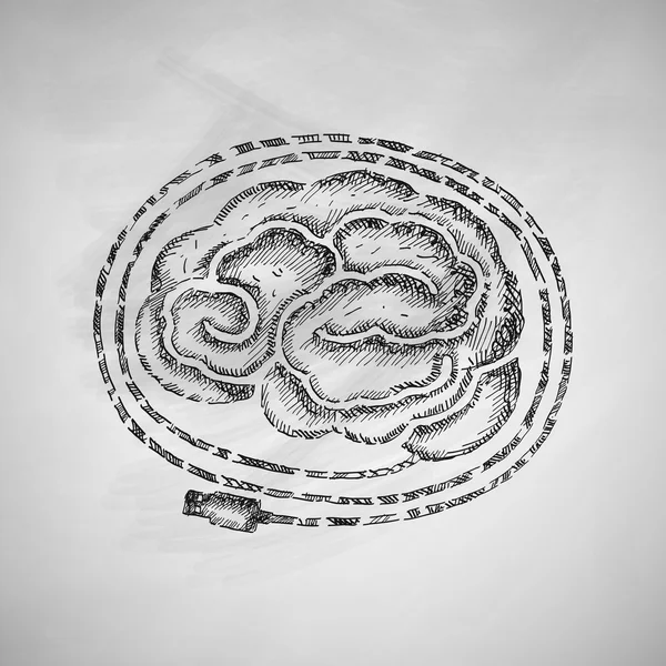 Рисунок с изображением мозга — стоковый вектор