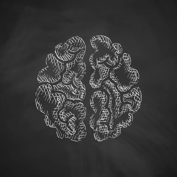 Мозок значок ескіз — стоковий вектор