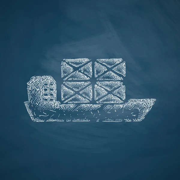 Barco icono boceto — Vector de stock