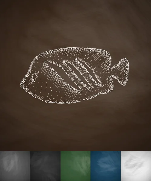 Pictogram van een hand getrokken vis — Stockvector