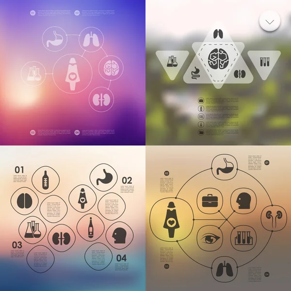 Infográfico medicina com fundo desfocado —  Vetores de Stock