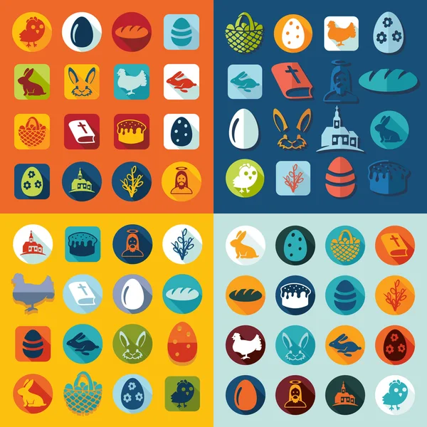 Conjunto de iconos de Pascua — Vector de stock