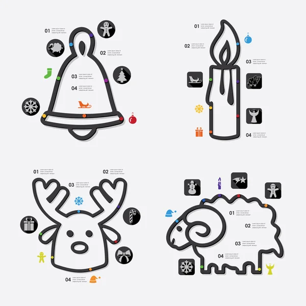 Illustration infographique de Noël — Image vectorielle