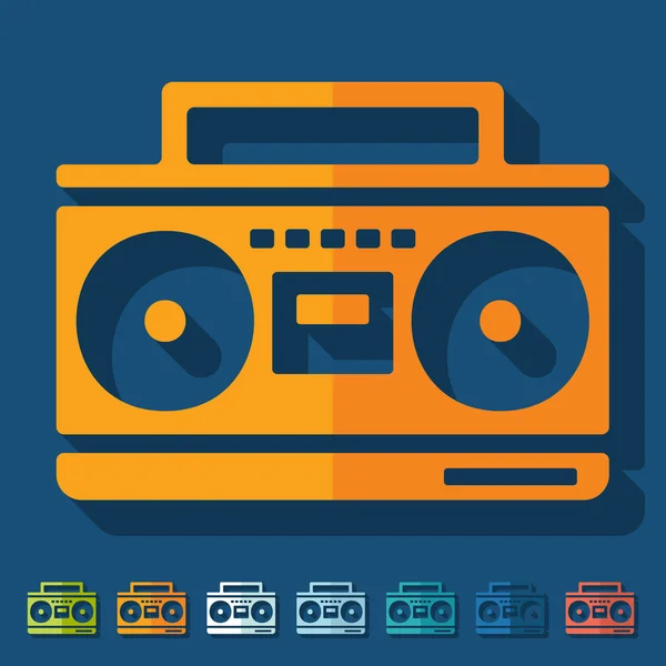 Flat design: cassette recorder — Stock Vector