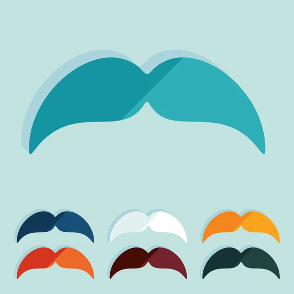 Flat design: mustache — Stock Vector