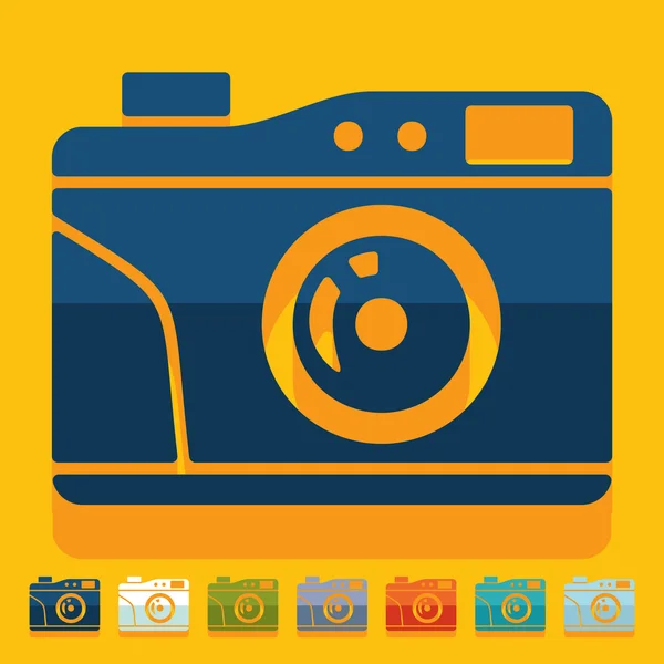 Flat design: old photocamera — Stock Vector