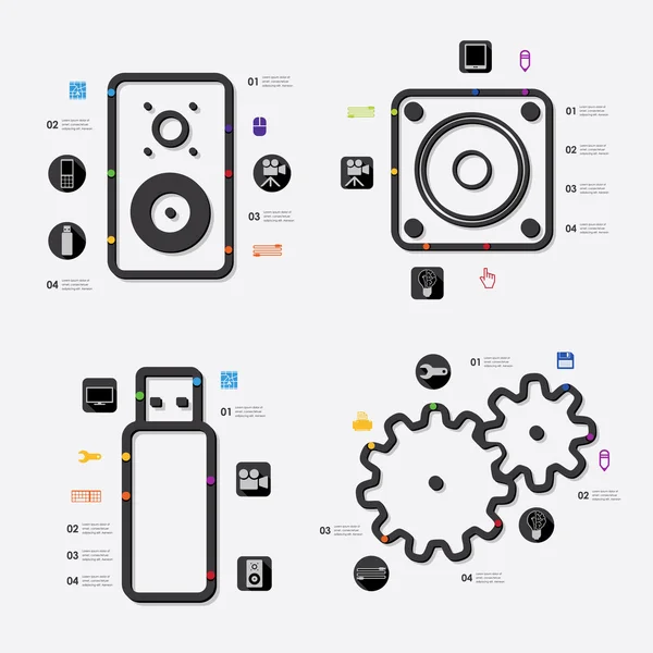 Tecnologia ilustração infográfica — Vetor de Stock