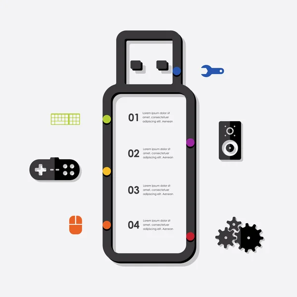 Technology infographic illustration — Stock Vector