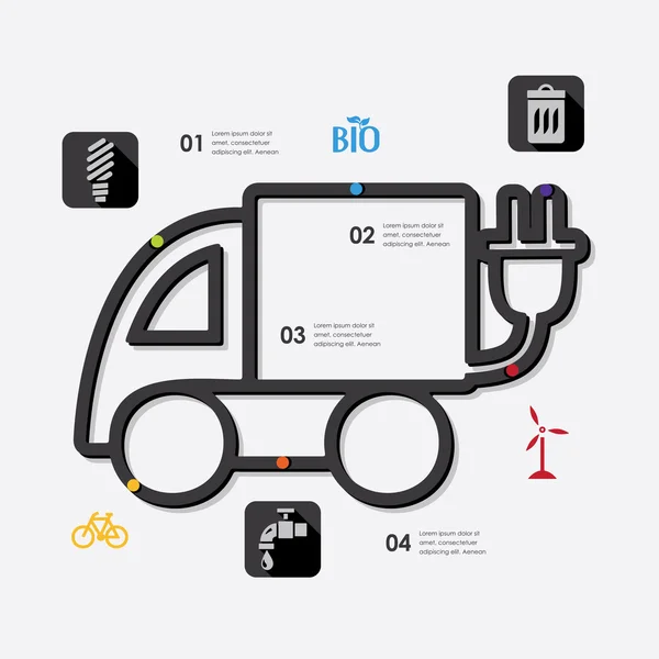 Ecologie infographic met pictogrammen — Stockvector