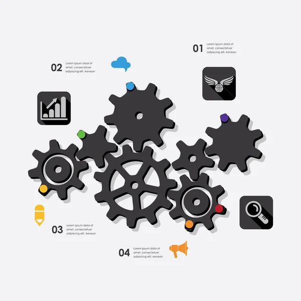 Infográfico de marketing com ícones — Vetor de Stock