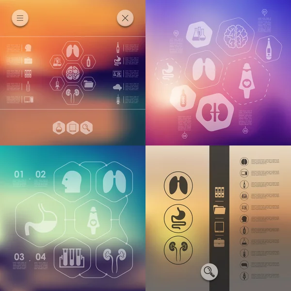 Infografía médica con iconos — Vector de stock