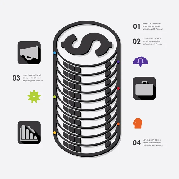 Business-Infografik mit Symbolen — Stockvektor