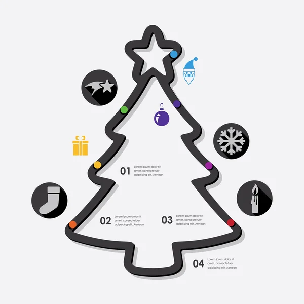 Infographie de Noël avec icônes — Image vectorielle