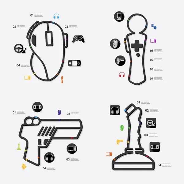 Game infographic with icons — Stock Vector