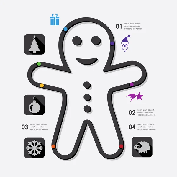 Christmas infographic with icons — Stock Vector