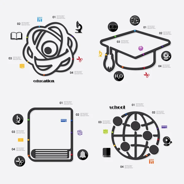 Utbildning infographic med ikoner — Stock vektor