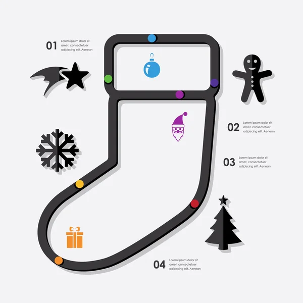 Kerstmis infographic met pictogrammen — Stockvector