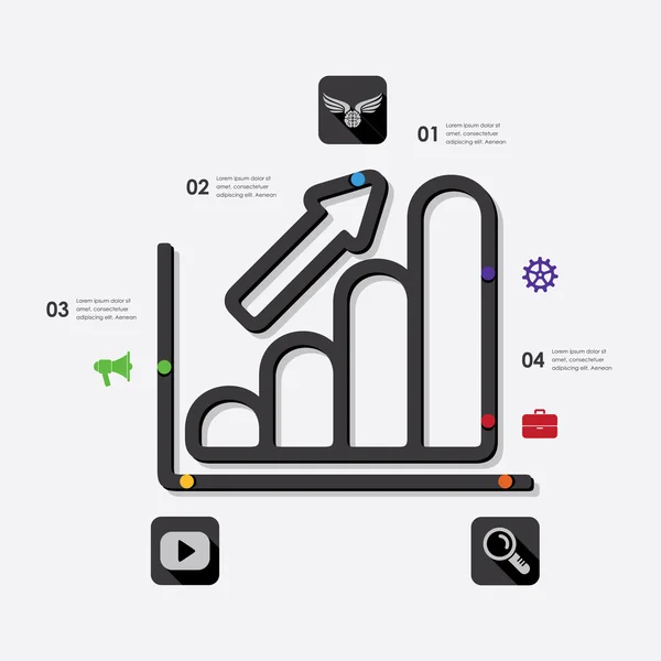 Infographie marketing avec icônes — Image vectorielle