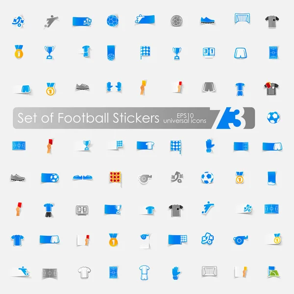 Set of football stickers — Stock Vector