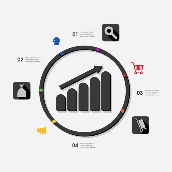 Obchodní infographic s ikonami — Stockový vektor