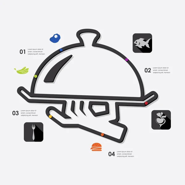 Infografía del restaurante con iconos — Vector de stock