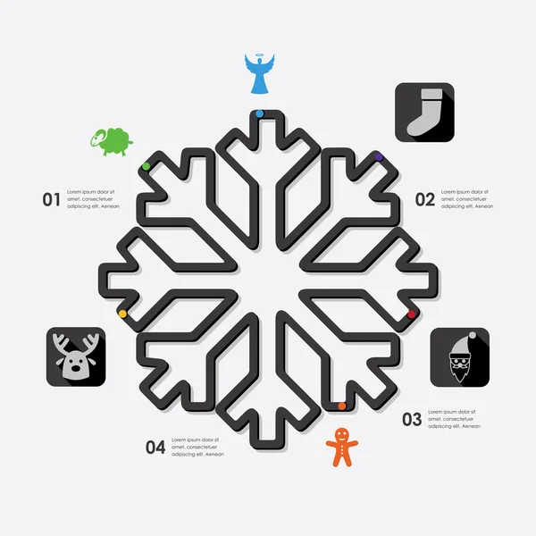 Infographie de Noël avec icônes — Image vectorielle