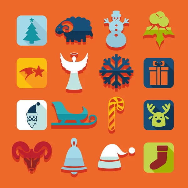 Set of Christmas icons — Stock Vector