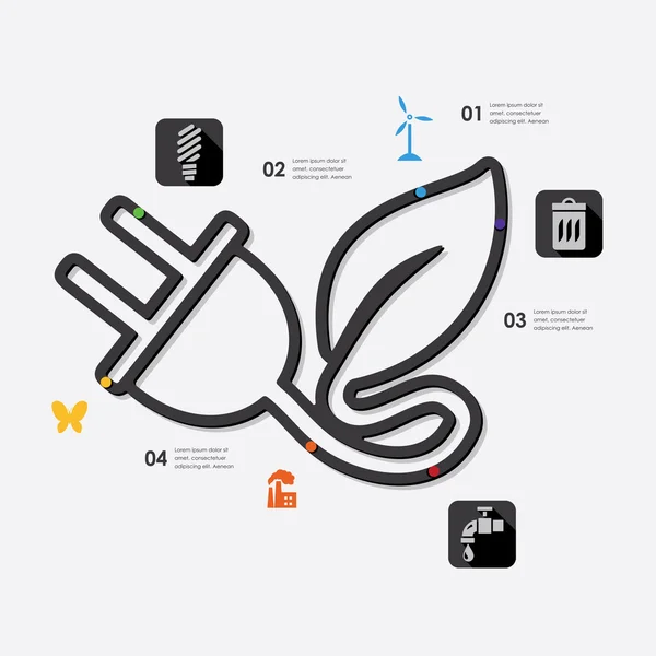 Ecologie infographic met pictogrammen — Stockvector